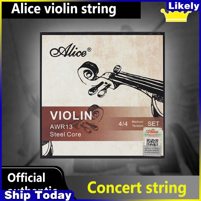 Bộ Dây Đàn Alice Bằng Thép Awr13 1 / 8 / 4 / 2 Chuyên Dụng Cho Đàn Violin