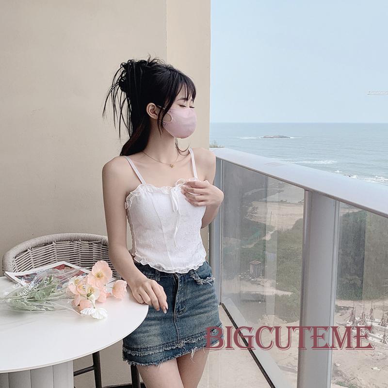 Áo Hai Dây Phối Ren Thời Trang Mùa Hè Quyến Rũ Cho Nữ