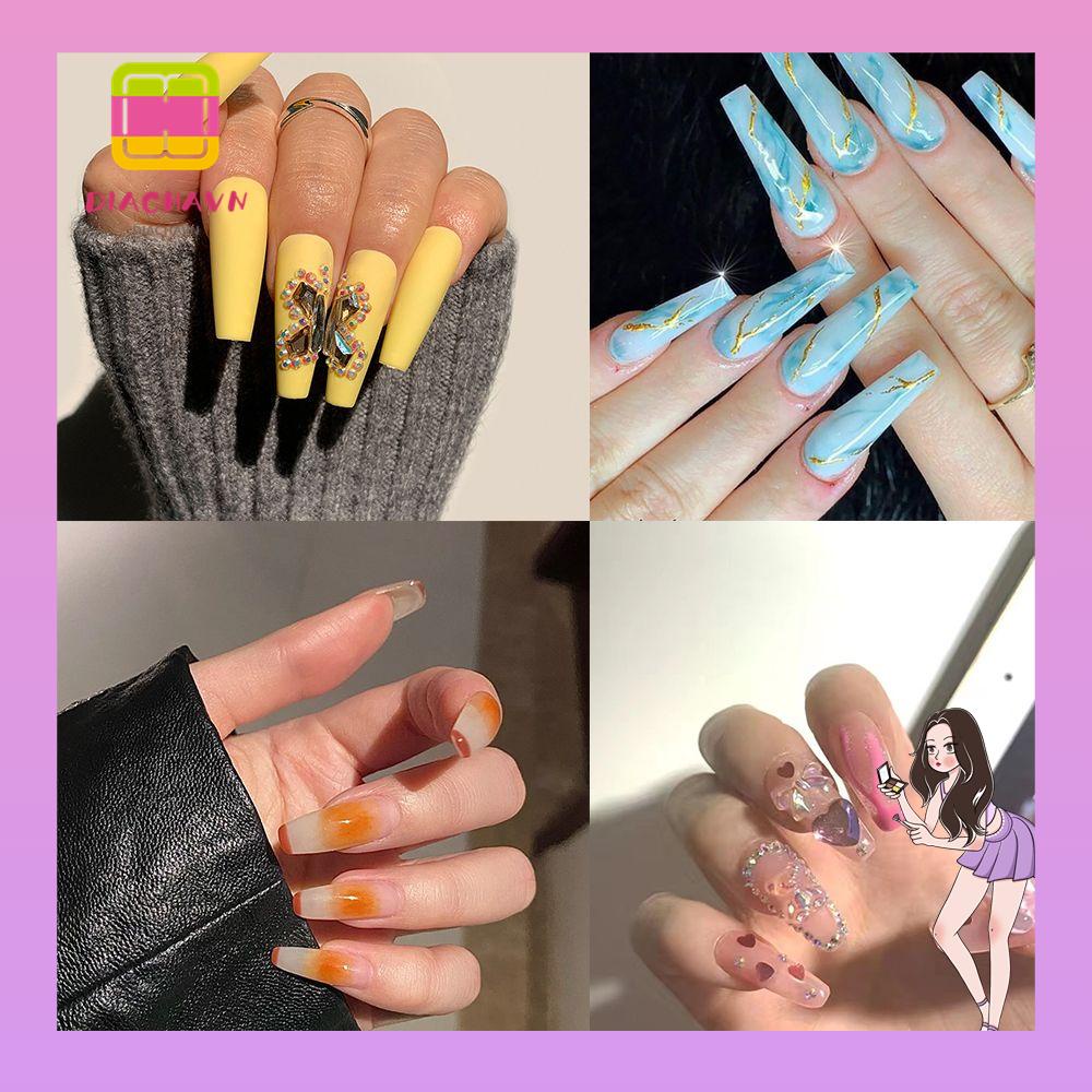 Hộp 24 Móng Tay Giả Che Phủ Toàn Diện Chất Lượng Cao
