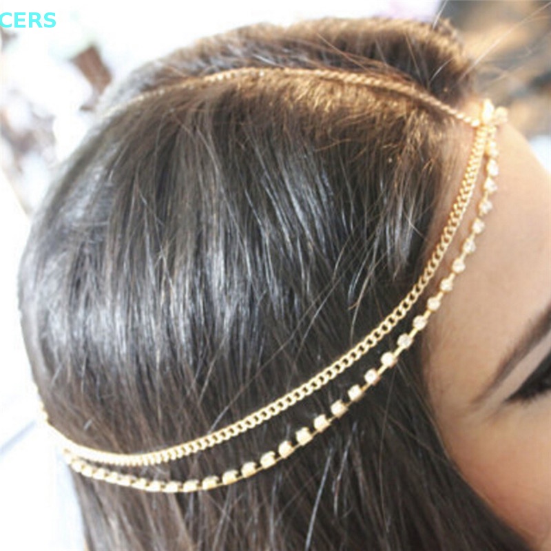 Vòng Đeo Đầu Nhiều Lớp Bằng Kim Loại Phong Cách Boho
