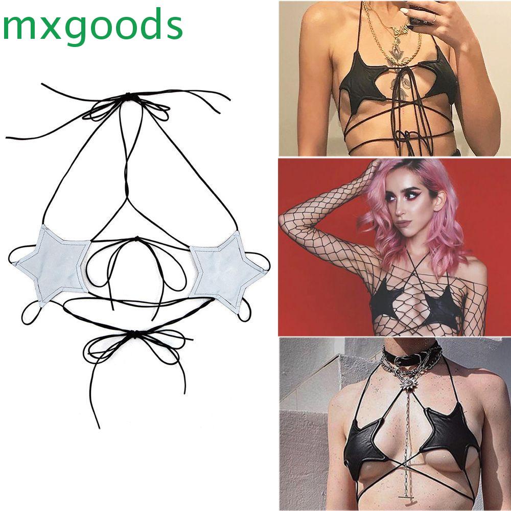 Mxgoods Áo Tank Top Không Tay Cổ Yếm In Họa Tiết Ngôi Sao Cho Nữ Đi Hộp Đêm