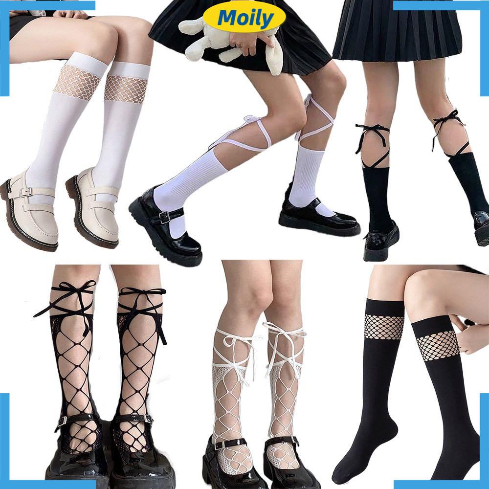 Tất Lưới Siêu Mỏng Đan Chéo Giữ Ấm Chân Phong Cách Lolita Cho Nữ