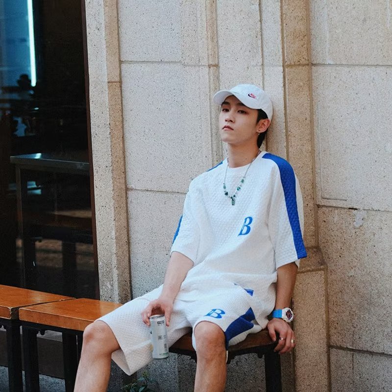 Set Đồ Thể Thao Ngắn Tay Form Rộng Phong Cách Đường Phố Mùa Hè Cho Nam