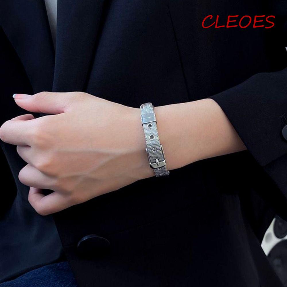 Vòng Đeo Tay CLEOES Dạng Lưới Phong Cách Punk Hip Hop Đường Phố Hàn Quốc Cá Tính