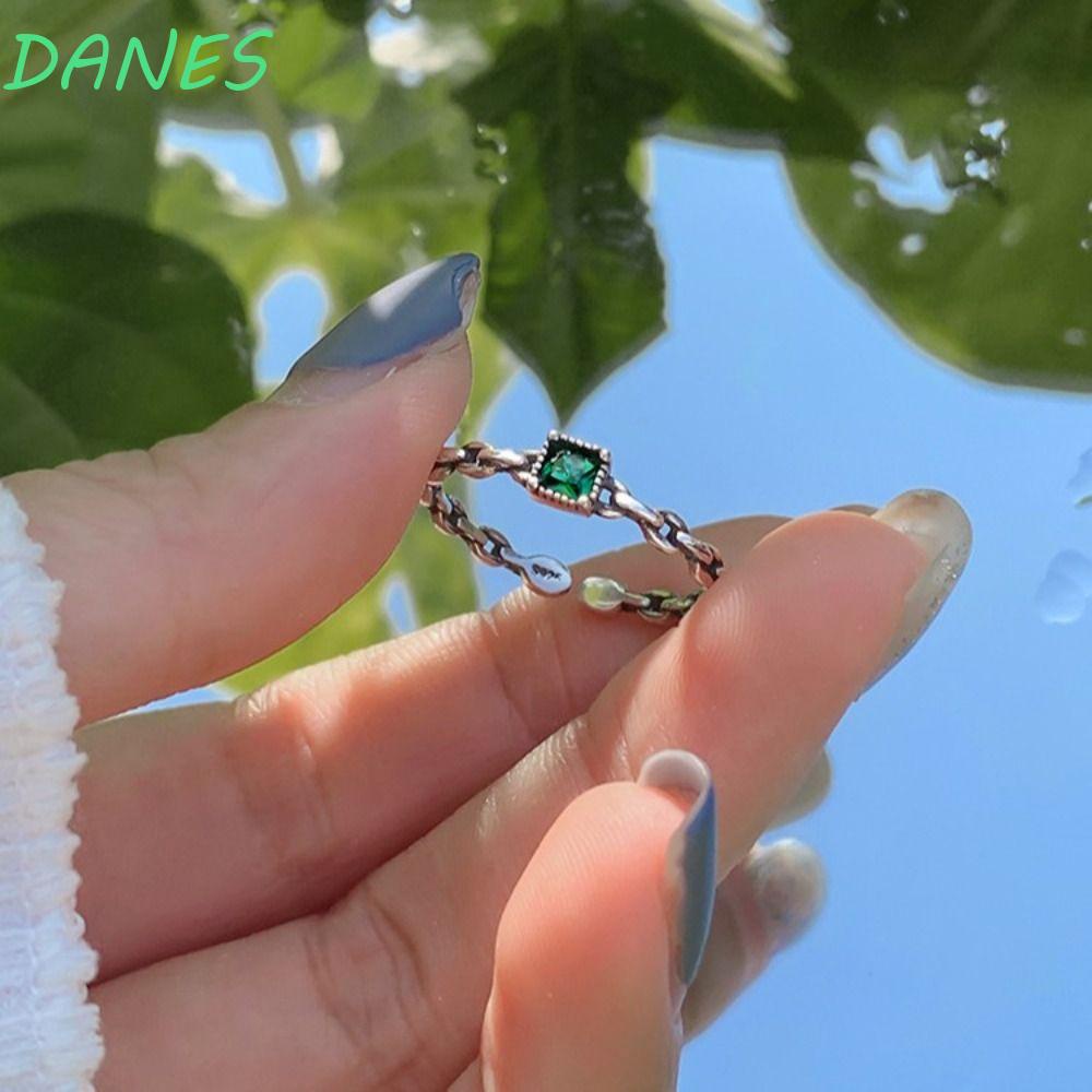 Nhẫn Hở Mặt Vuông / Tròn Đơn Giản Bằng Hợp Kim Có Thể Điều Chỉnh Phong Cách Vintage Thanh Lịch