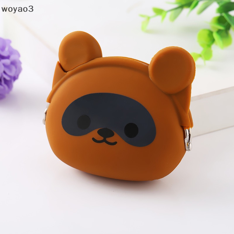 [woyao3] Túi Đựng Tiền Xu / Tai Nghe Mini Bằng Silicon Hình Động Vật Dễ Thương Dùng Làm Quà Tặng Trường Học