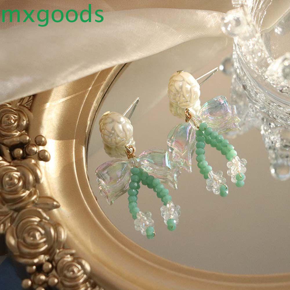 Khuyên Tai Dáng Dài Đính Nơ Màu Sắc Thời Trang Xuân Hè Cho Nữ