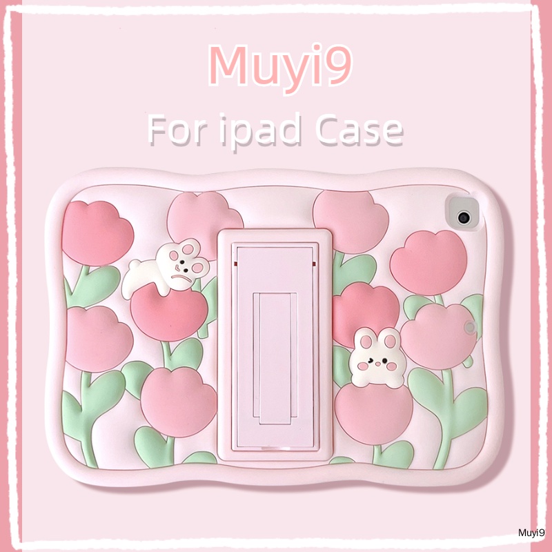 Bao Da Máy Tính Bảng Hình Thỏ Hoa Tulip Cho IPad10.2 2022Ipad10th Mini4 / 5 Ipad9.7 Air1 / 2 Air4 / 5 Pro11 Ipad9th Ốp