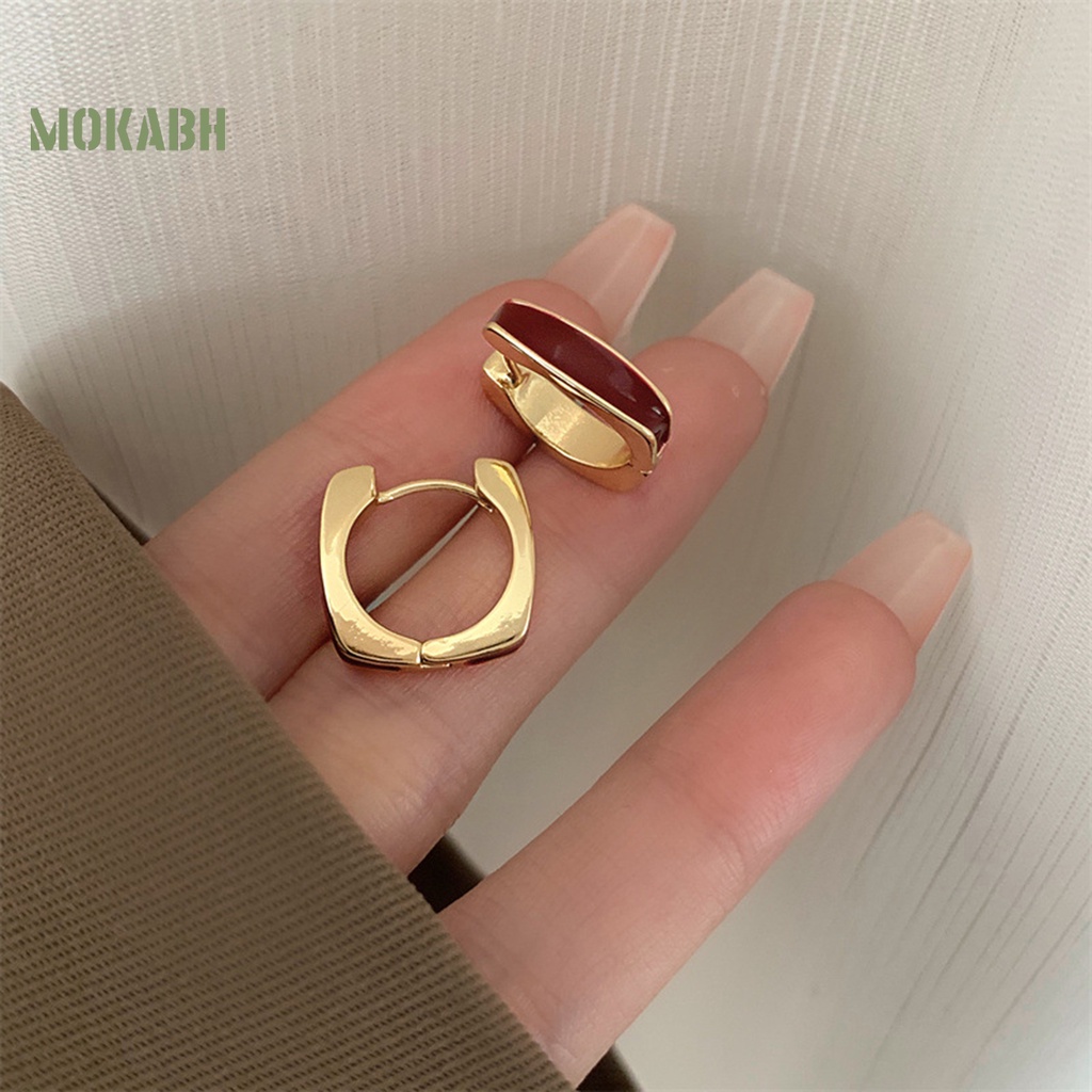 1 Đôi Bông Tai Mạ Điện Bóng Cao Sang Trọng Thoải Mái Dành Cho Nữ