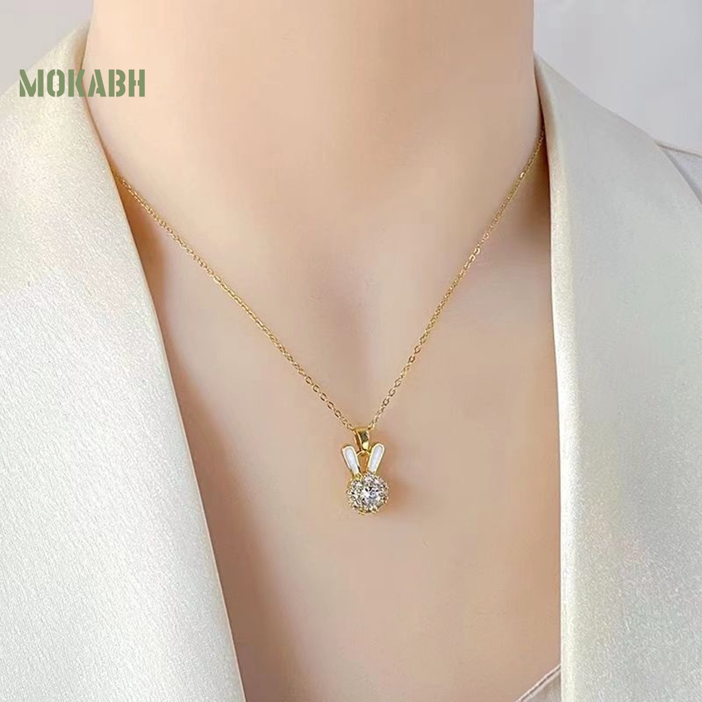 Vòng cổ HợP Kim HìNh Thỏ ĐíNh Đá Sang TrọNg