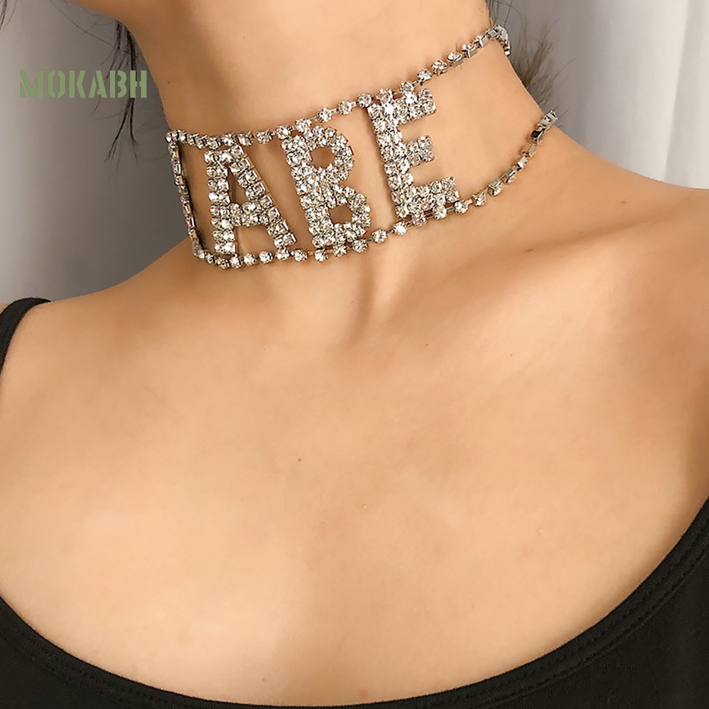 Vòng Cổ Đính Đá Khối Lấp Lánh Không Phai Màu Thời Trang Cho Nữ