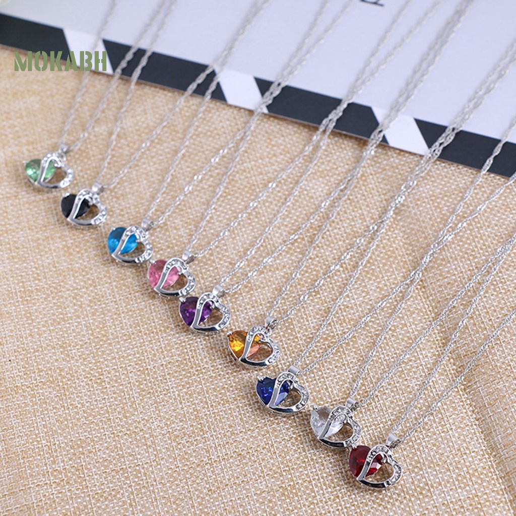 Vòng cổ Mặt Hình Trái Tim Đính Đá Zircon Thời Trang Cho Nữ