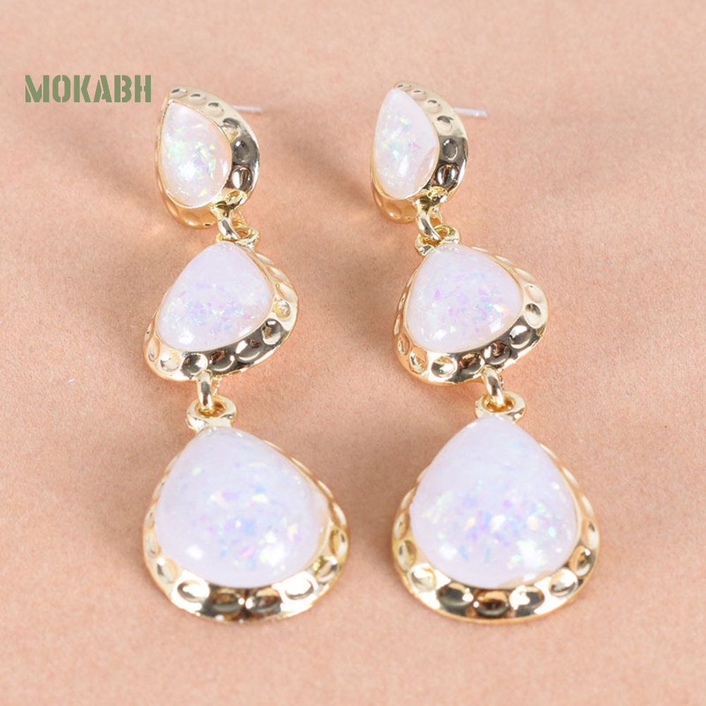 Bông Tai Dài Hình Giọt Nước Đính Đá Giả Thời Trang Dành Cho Nữ