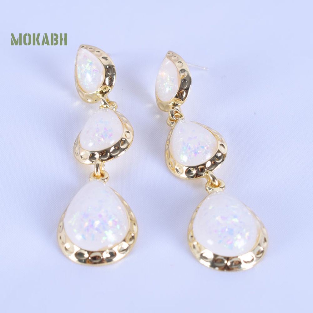 Bông Tai Dài Hình Giọt Nước Đính Đá Giả Thời Trang Dành Cho Nữ