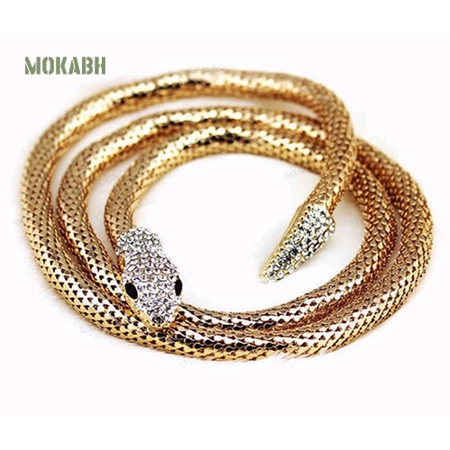 Vòng Đeo Tay Hình Rắn Đính Đá Co Giãn Phong Cách Punk Cổ Điển