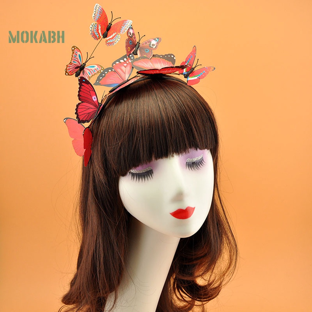Băng Đô Cài Tóc Hình Bướm Ba Chiều Bằng Nhựa Sáng Tạo