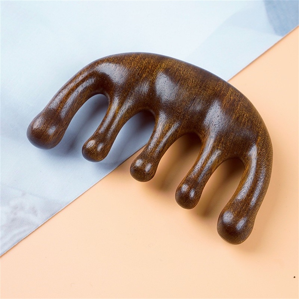 Lược gỗ đàn hương mát xa da đầu dành cho cả nam và nữ tặng kèm túi gấm cao cấp lược massage đả thông kinh lạc