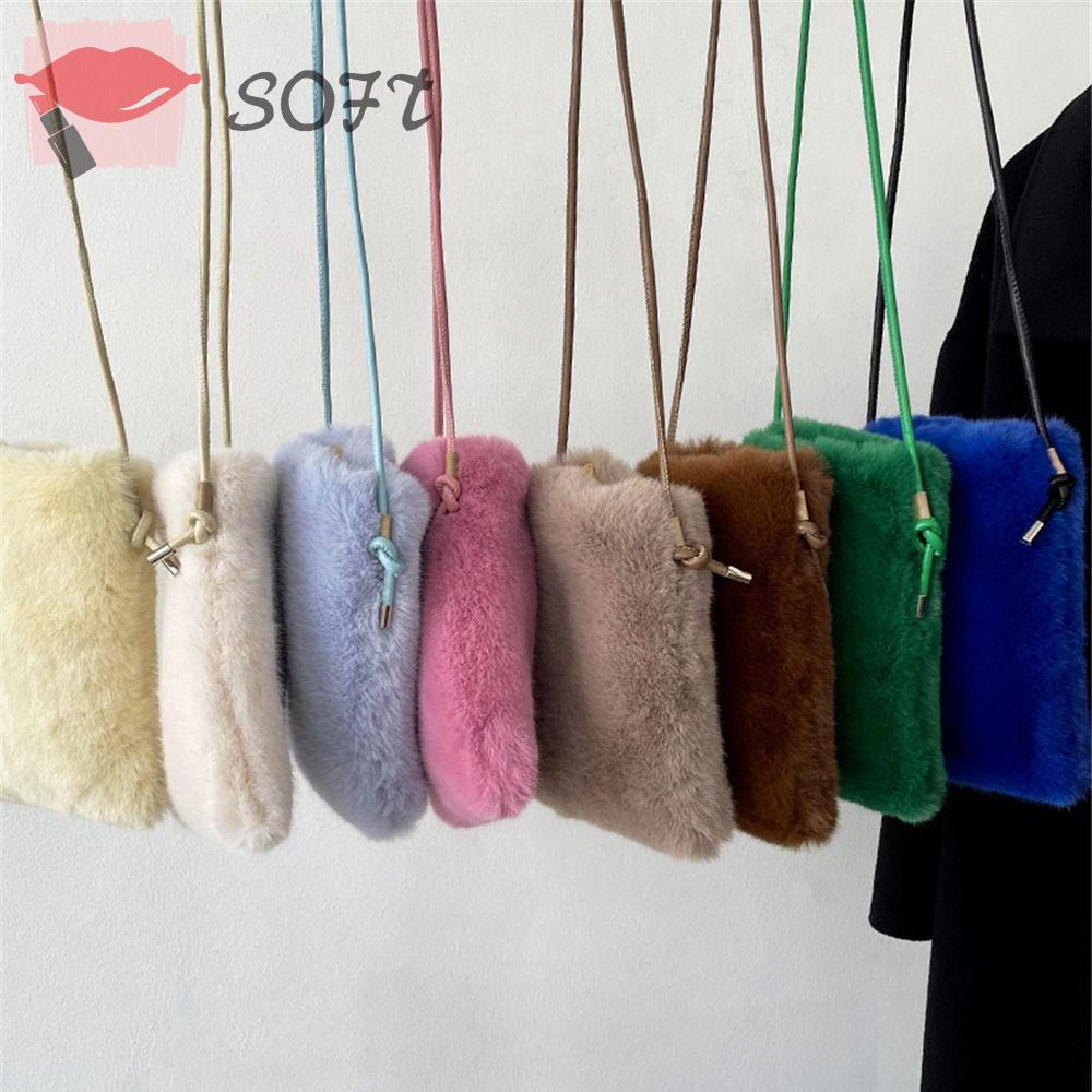 Túi Đeo Chéo Lông Giả Mềm Mại Dễ Thương Dành Cho Nữ