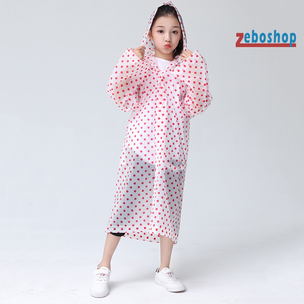 Áo Mưa Chấm Bi Có Mũ Trùm Tiện Lợi Dành Cho Bé