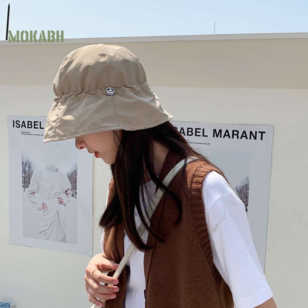 Mũ Vành Rộng Bằng Polyester Mềm Mại Chống Nắng Có Thể Điều Chỉnh Vành Có Dây Rút