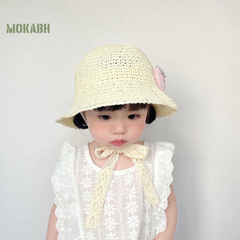 Nón Rộng Vành Mềm Mại Chống Nắng Họa Tiết Dâu Tây Dễ Thương Thời Trang Mùa Hè Cho Bé Gái