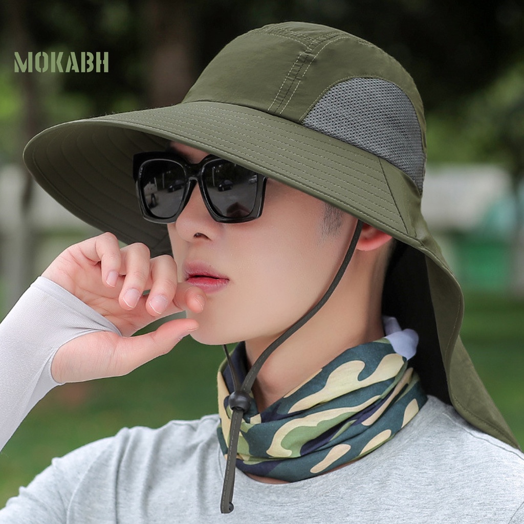 [Mok Abh] Mũ Tai Bèo Vành Rộng Có Dây Điều Chỉnh Thoáng Khí Thời Trang Mùa Hè Cho Nam Và Nữ