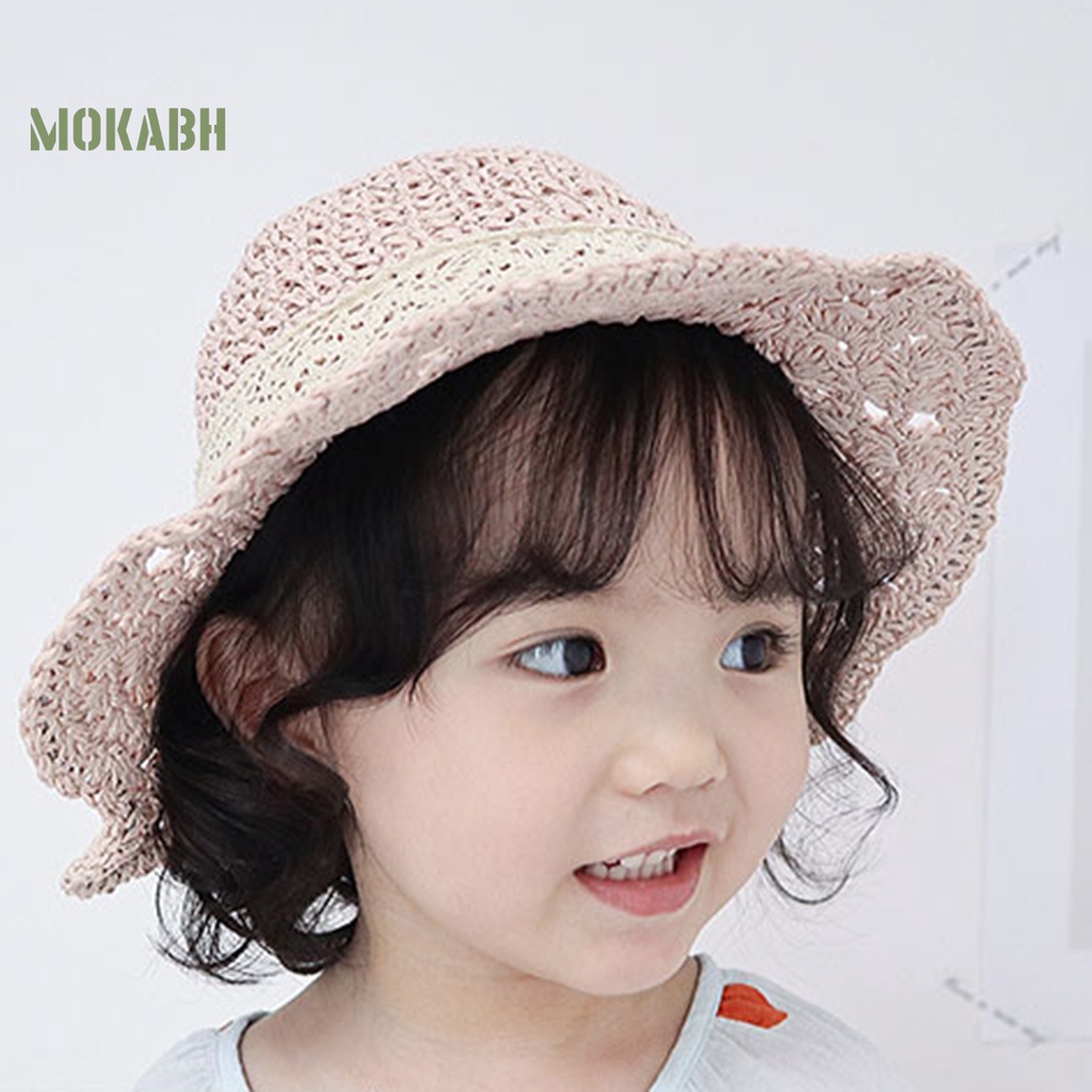 [Mok Abh] Mũ Vành Tròn Rỗng Có Thể Điều Chỉnh Kích Thước Cho Bé Gái