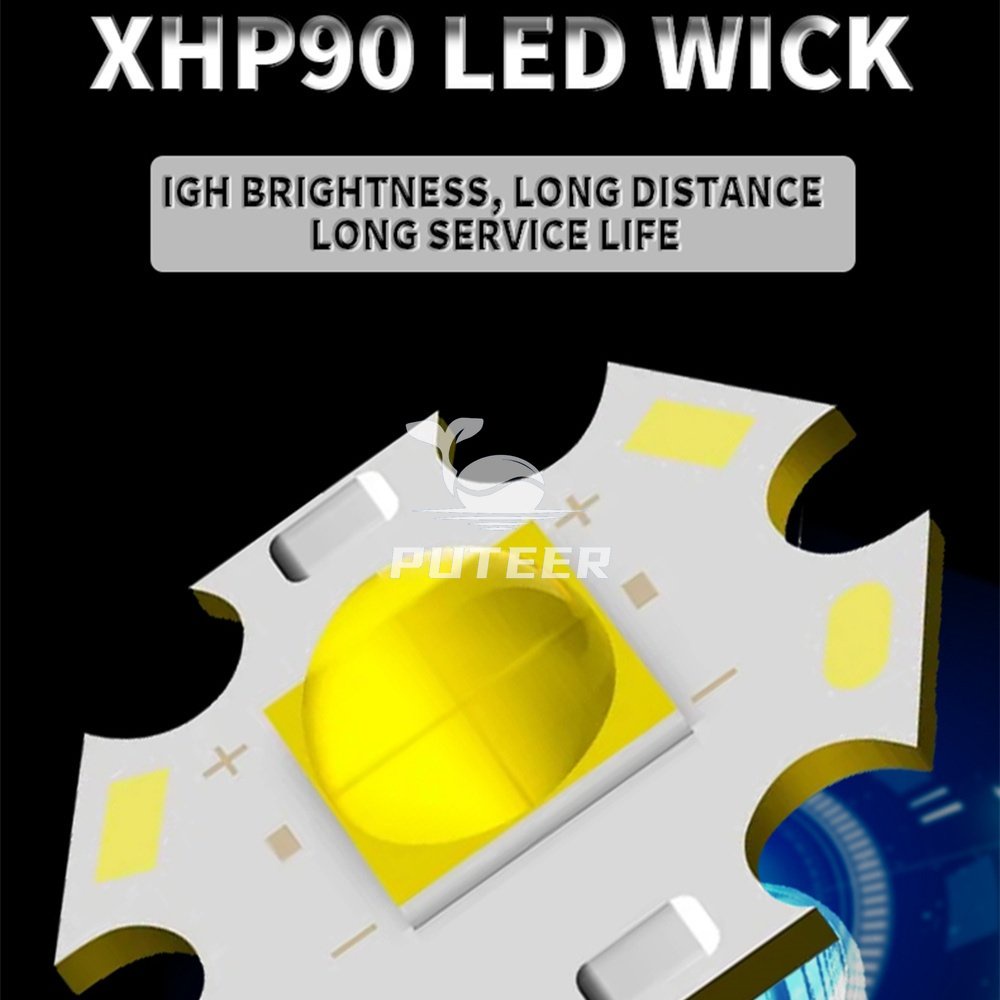 Đèn Pin Led IPx8 Siêu Sáng Chống Thấm Nước Pin 26650 Có Dây Đeo Tay Tiện Dụng Dùng Khi Đi Lặn