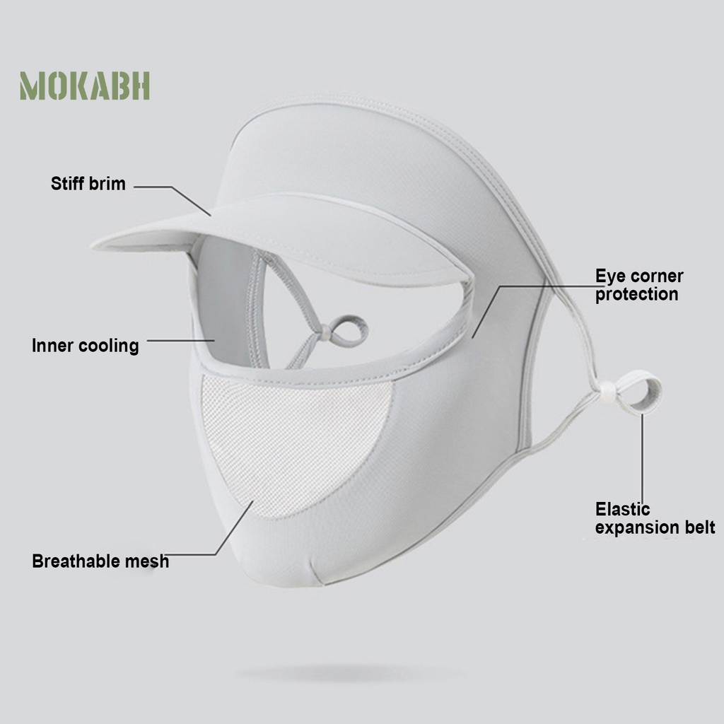 [Mok Abh] Mũ Đi Xe Đạp Có Lỗ Thoáng Khí Với Vành Bịt Tai Che Mắt Và Mặt Bằng Lụa Lạnh Bảo Vệ Mặt Dùng Ngoà