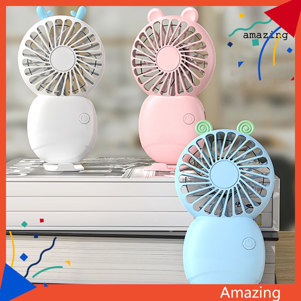 Quạt Làm Mát Mini Cầm Tay 3 Tốc Độ Tiếng Ồn Thấp Có Thể Điều Chỉnh Sạc Lại Bằng Cổng USB