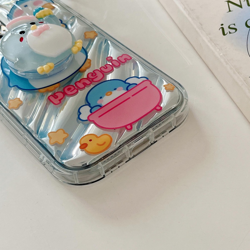 Ốp Điện Thoại TPU Mềm Trong Suốt Chống Rơi Hình Chim Cánh Cụt Hoạt Họa Cho iPhone 11 13 12 14 Pro Max