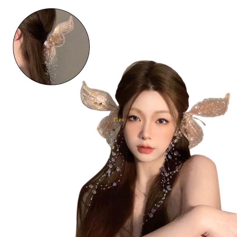 Kẹp Tóc Hình Bướm Lấp Lánh Dễ Thương Phong Cách Hàn Quốc Cho Nữ