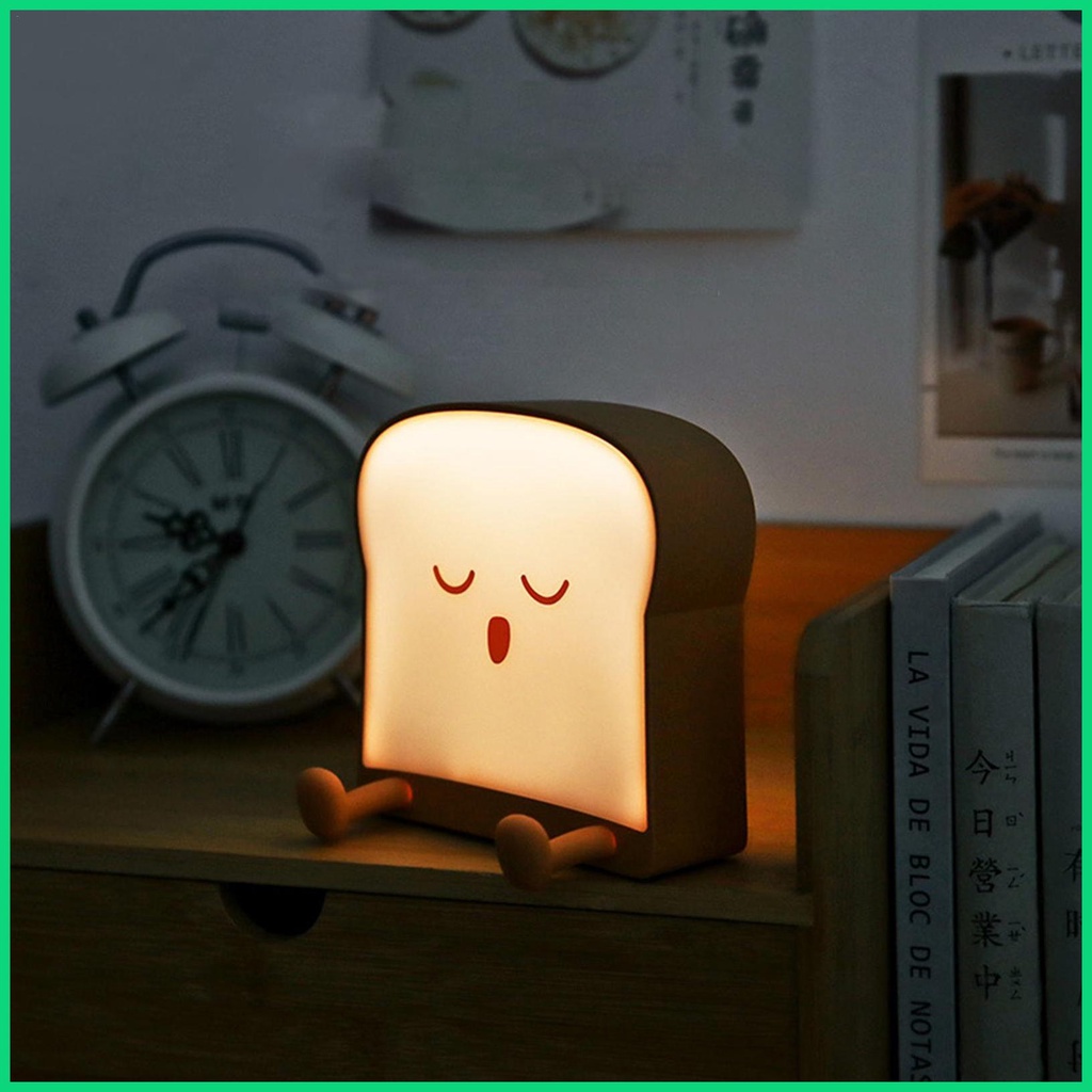 Đèn Ngủ Hình Bánh Mì Nướng Siêu Bền Kèm Sạc USB Tiện Dụng Cho jiwvn