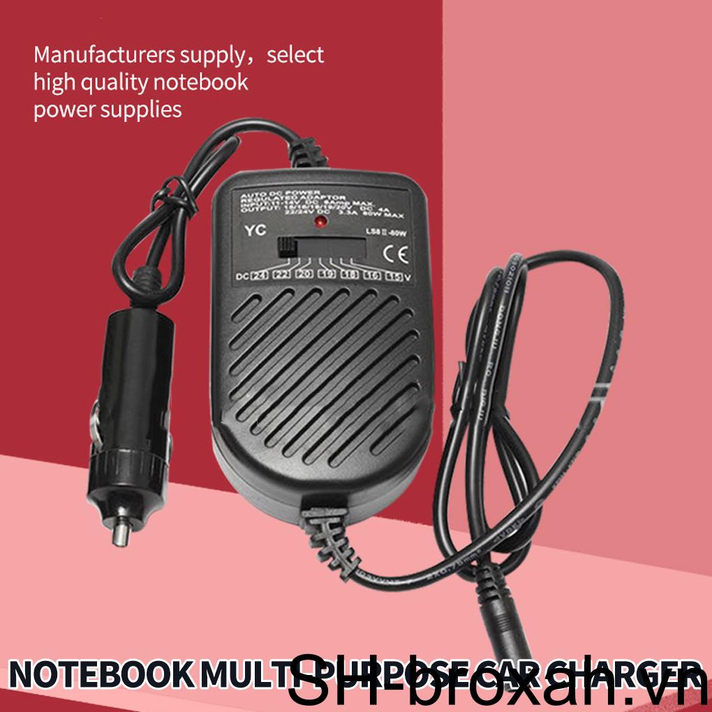 Bộ Sạc Xe Hơi 80W DC Với 8 Phích Cắm Có Thể Điều Chỉnh Tiện Dụng