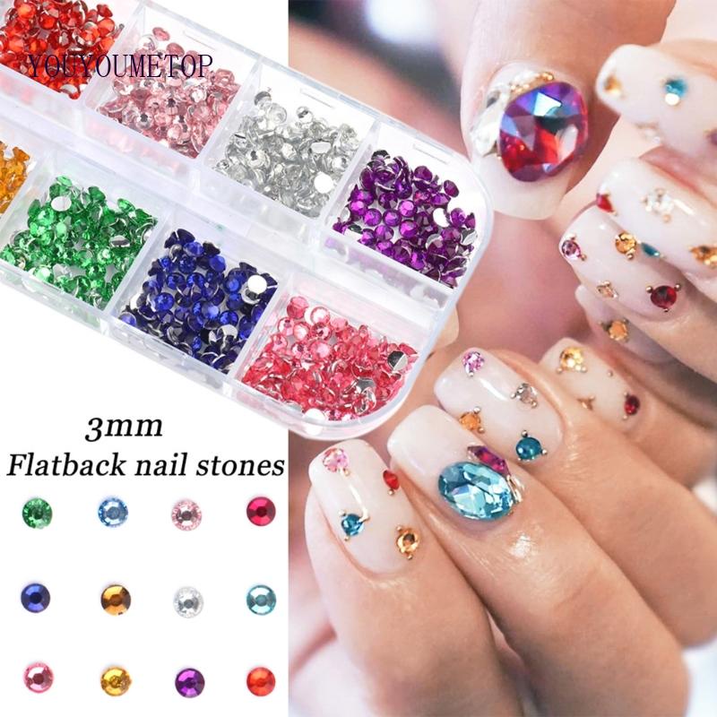 Khuyên Tai Đính Đá Pha Lê Nhân Tạo Dùng Trang Trí Móng Tay Nghệ Thuật DIY