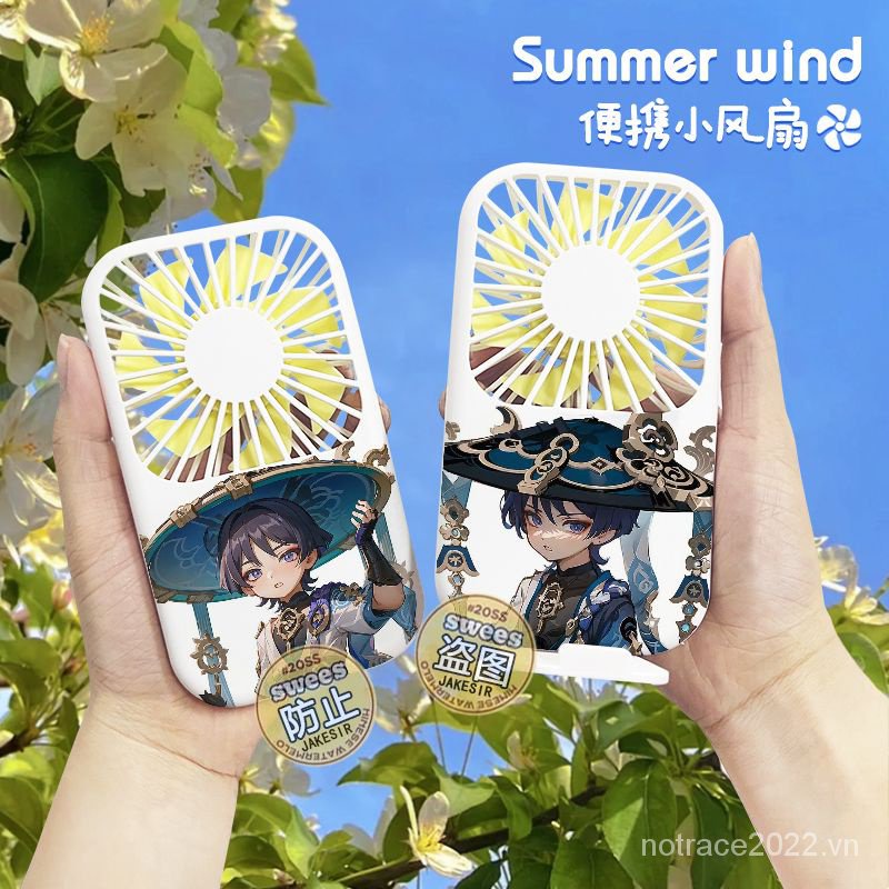 ★Genshin Impact★Quạt Mini Cầm Tay Scaramouche & Wanderer Sạc USB Chất Lượng Cao