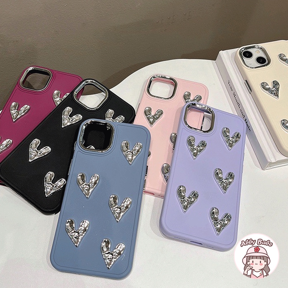 Ốp Điện Thoại TPU Dẻo Tráng Gương Họa Tiết Trái Tim Mạ Bạc Bóng Cho IPhone 14 Pro Max 11 12 11 Pro Max