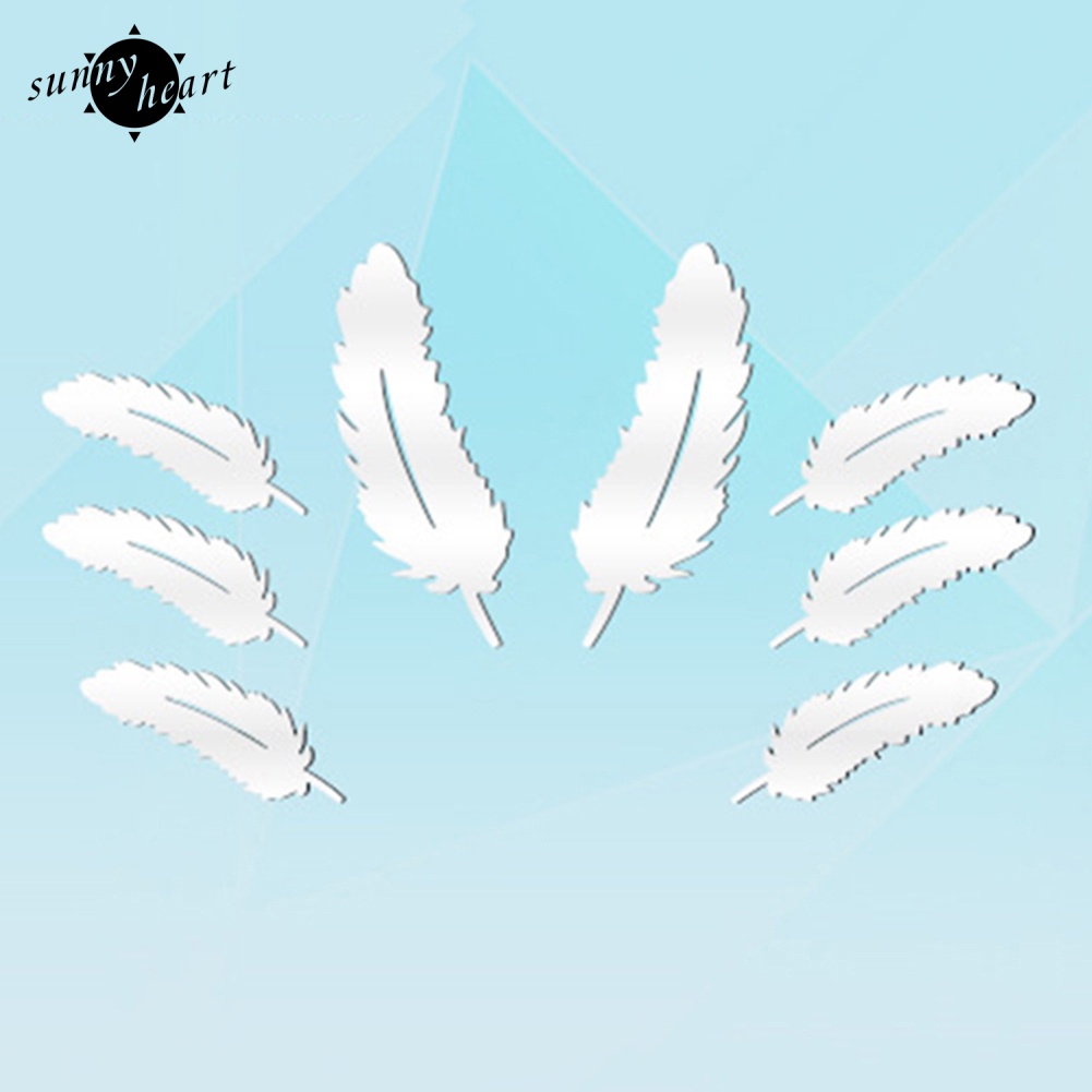 Set 8 Đề Can Tráng Gương Hình Chiếc Lá Xinh Xắn Dùng Để Trang Trí Nội Thất