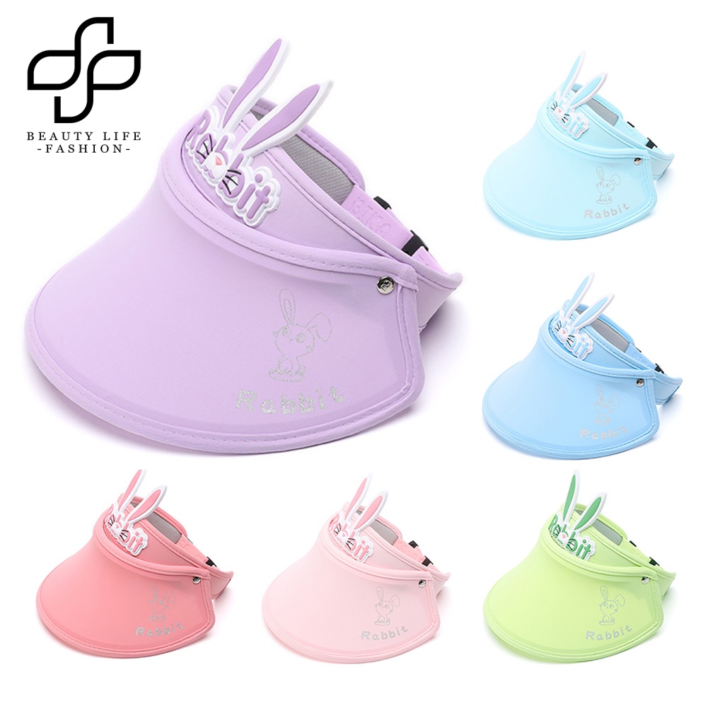 Mũ Lưỡi Trai Chống Nắng Hở Chóp Xoay 360 Độ Hình Thỏ Dễ Thương Có Thể Điều Chỉnh Cho Bé