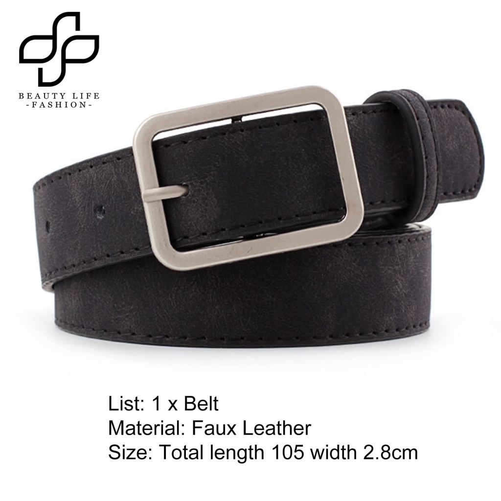 Beautylife Thắt Lưng Khóa Vuông Chống Mài Mòn Không Phai 5 Màu Thời Trang Công Sở