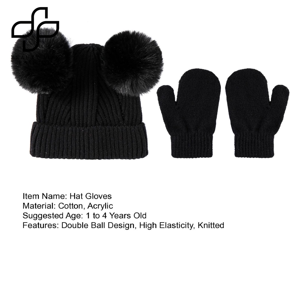1 Bộ Găng Tay Và Mũ beanie Độ Co Giãn Cao Chống Lạnh Thời Trang Cho Bé Trai Và Gái