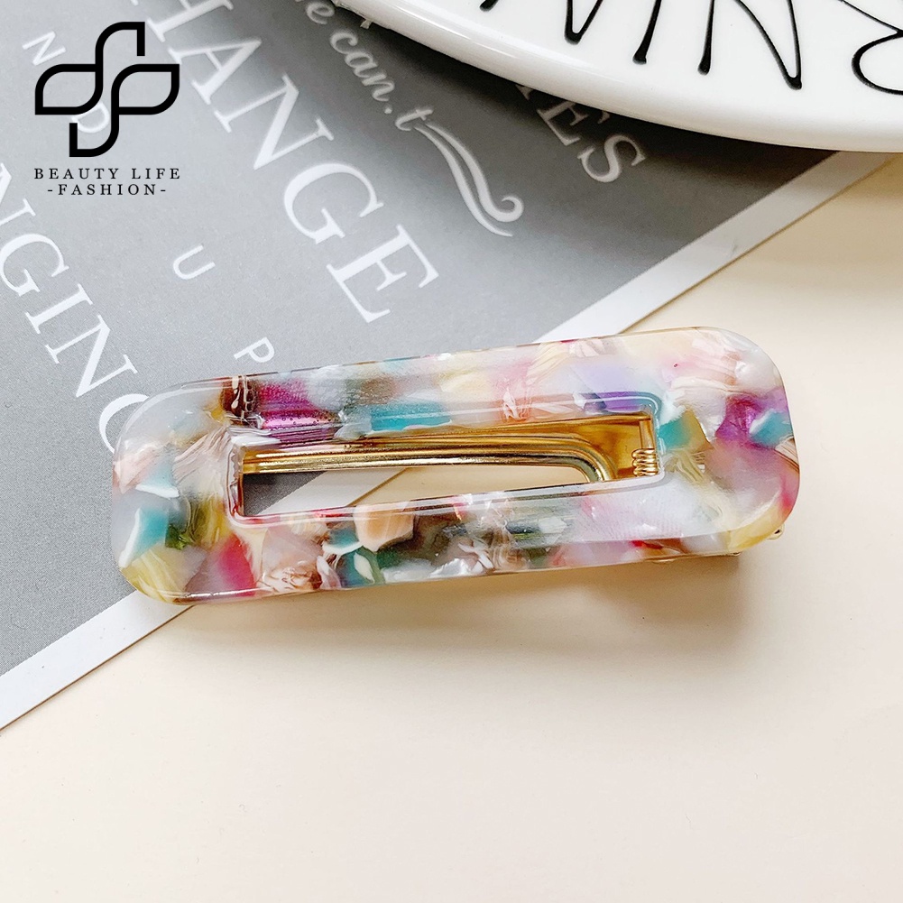 1 Kẹp Tóc Acrylic Họa Tiết Đá Hoa Cương Thời Trang