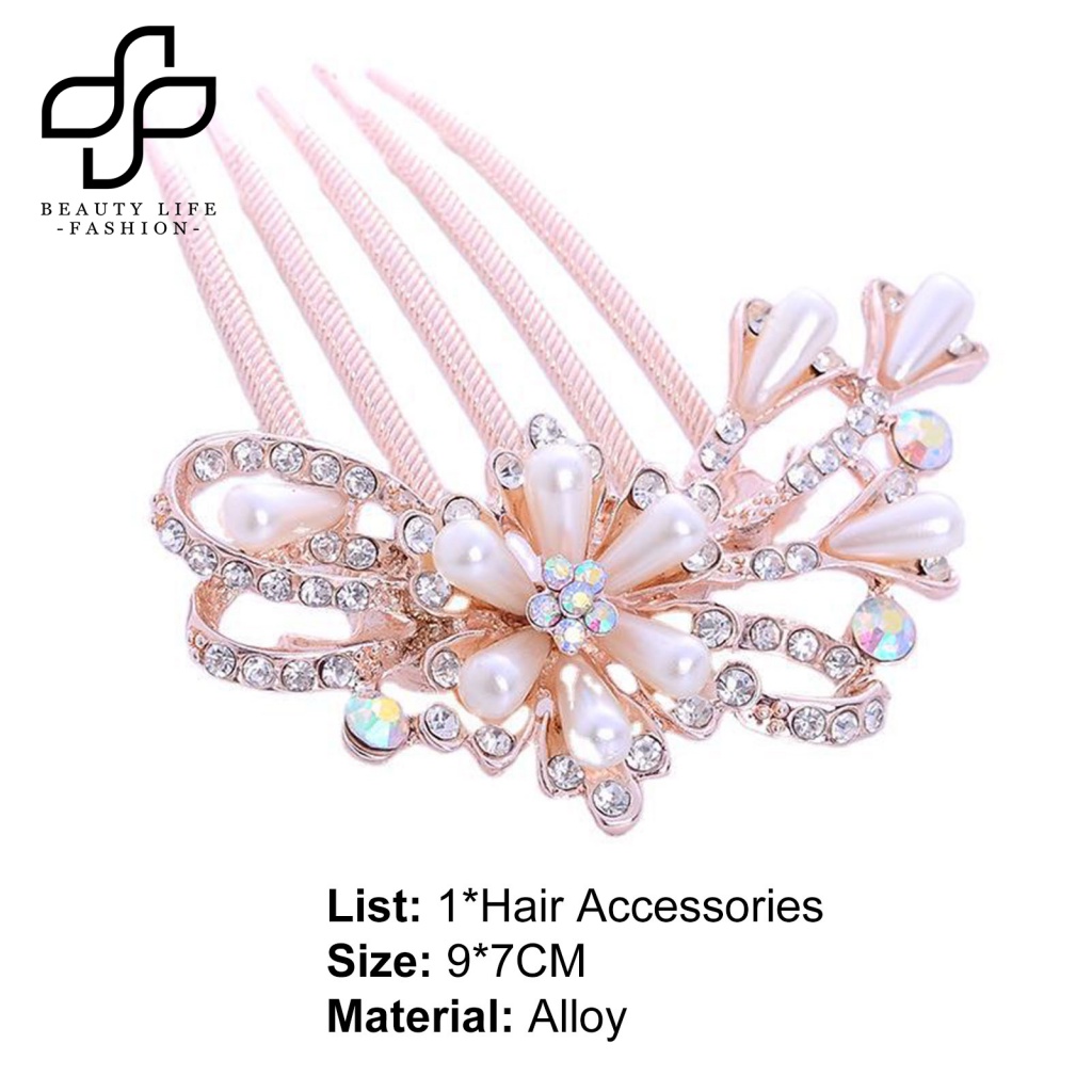 Lược Cài Tóc Đính Đá Lấp Lánh Dễ Sử Dụng