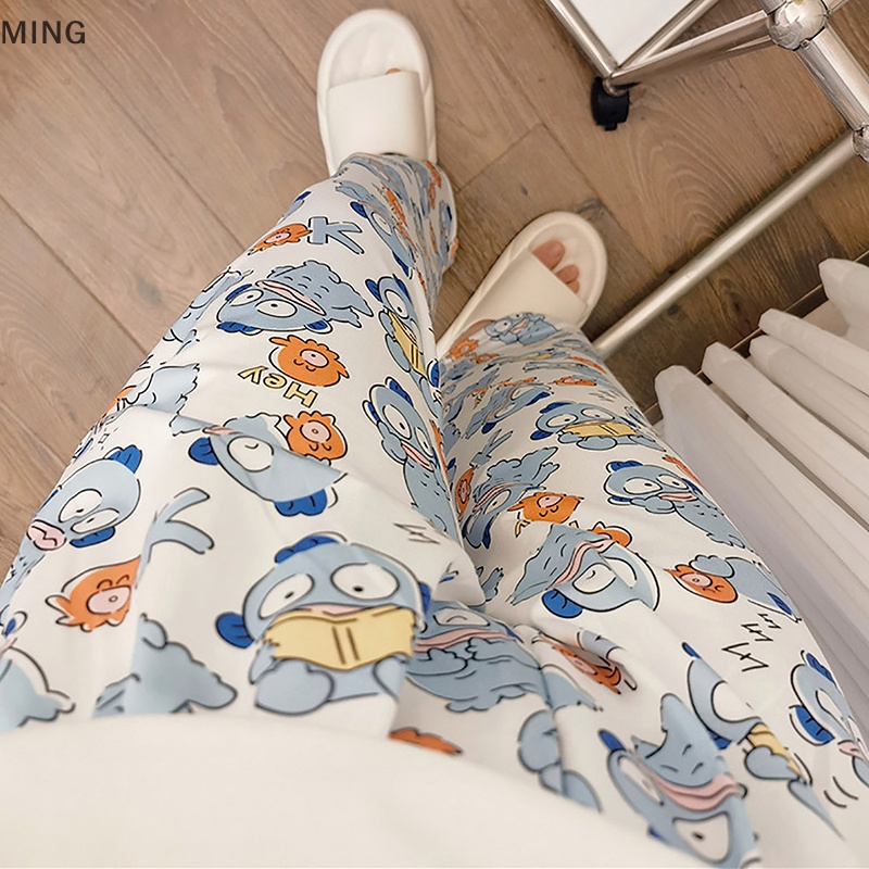 Ming Quần Ngủ Dáng Rộng Thoáng Khí Mùa Hè In Hình Cá Lạ Hoạt Hình Mặc Ở Nhà Giải Trí Có Thể Worn