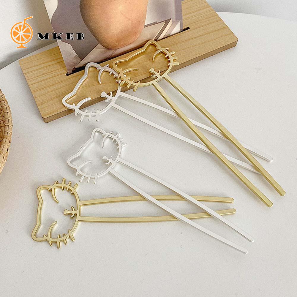 MKEB Trâm cài tóc kim loại kiểu mặt mèo dễ thương cho nữ