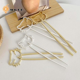 MKEB Trâm cài tóc kim loại kiểu mặt mèo dễ thương cho nữ