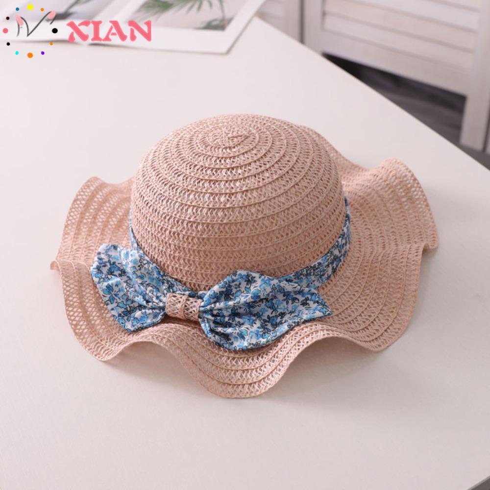 Nón Cối Rộng Vành Phối Nơ Thời Trang Mùa Hè Cho Bé Gái