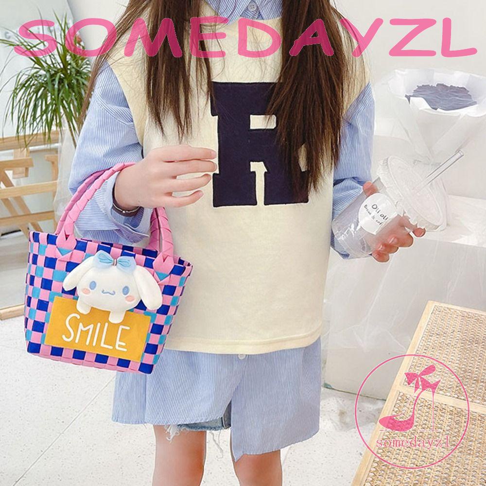 Túi Tote Nhỏ Đeo Vai / Xách Tay Đan Tay Đính Búp Bê Nhồi Bông Nhiều Màu Thời Trang Mùa Hè Cho Nữ