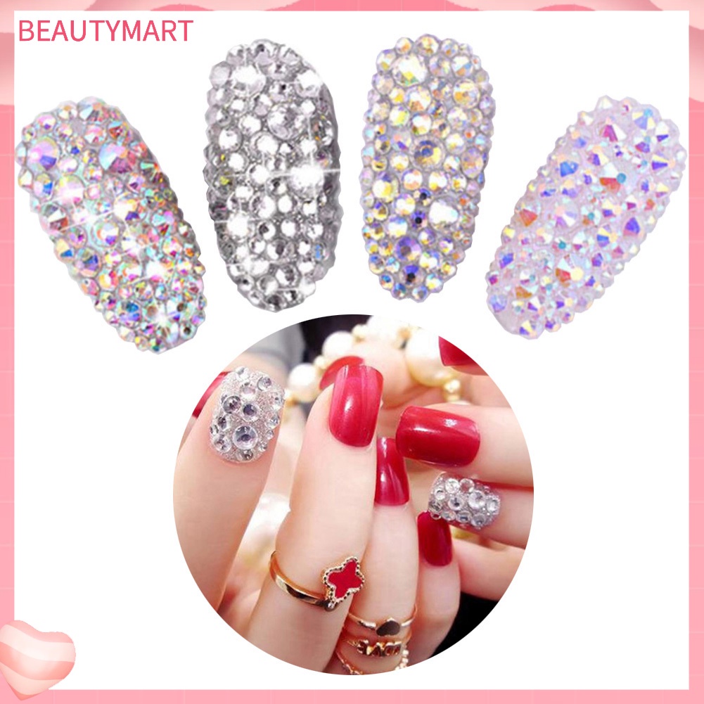 Set 1440 Hạt Kim Cương Giả 12 Ngăn Dán Trang Trí Móng Tay DIY