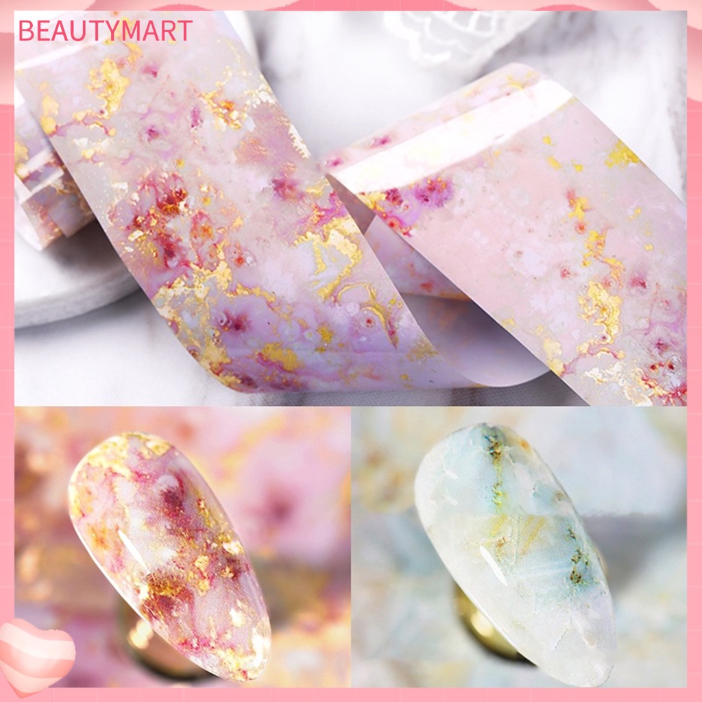 Hộp 10 Cuộn Nhãn Dán Móng Tay Bằng PVC Nhiều Màu Dành Cho Nữ